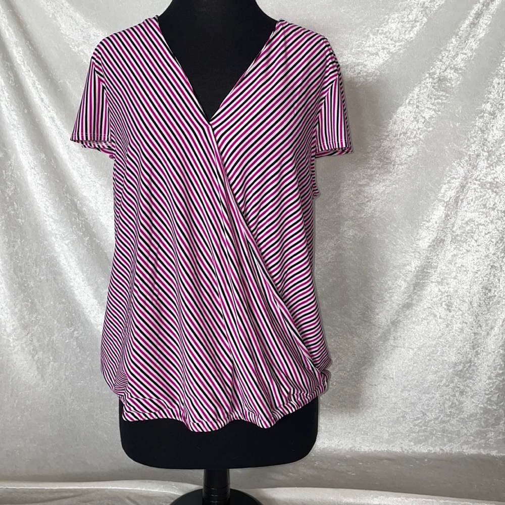I.N.C. short sleeve striped top